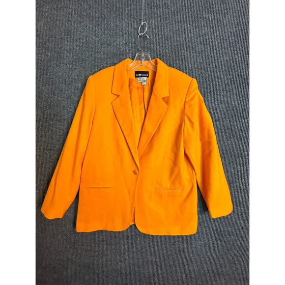 Sag Harbor Women's 14 Wool Blazer Jacket UT Orange Single Button Lined Career - Picture 1 of 8
